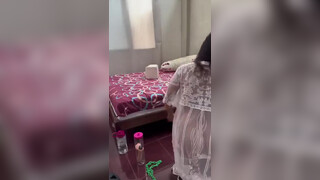 5. Cleaning in a transparent outfit. Oops at 2:00 in “philippine queen vlog/ Philippines queen bedroom cleaning”