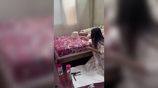 9. Cleaning in a transparent outfit. Oops at 2:00 in “philippine queen vlog/ Philippines queen bedroom cleaning”