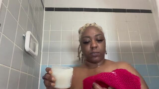 Ebony BBW Shower Routine