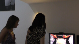 4. White panties under dress from 02:34 sisters unboxing Playstation with lots of sexy positions