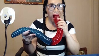 5. Gummy worm deep throat