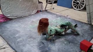 Behind the Scenes ???? of an Epic Bodypainting Shoot with French Model.