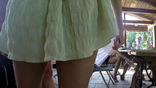02:17 raises skirt and play with bare ass and lots of upskirts during the video