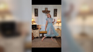 6. Dainty rascal dancing with Vintage late sheer chiffon Gown