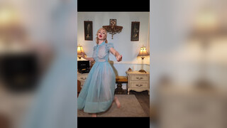 1. Dainty rascal dancing with Vintage late sheer chiffon Gown