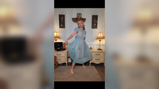 10. Dainty rascal dancing with Vintage late sheer chiffon Gown