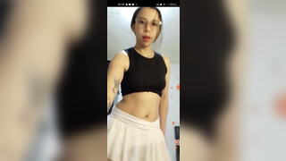 Bigo dance transparent mini skirt and no panties. Full ass and pussy flash at 5:51