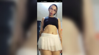 7. Bigo dance transparent mini skirt and no panties. Full ass and pussy flash at 5:51