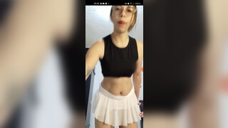 10. Bigo dance transparent mini skirt and no panties. Full ass and pussy flash at 5:51