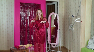 7. Nerd showing nips & snatch in sheer bra and panties 7:07