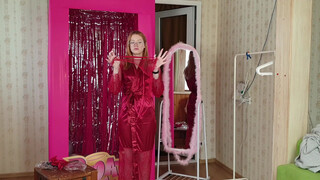 8. Nerd showing nips & snatch in sheer bra and panties 7:07