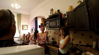 4. Five girls tiny thongs dance and ass shaking party with backstage from 00:01 many asses no panties also 00:27 also sideboobs in hot lingerie top big tits girl there and many more cuts