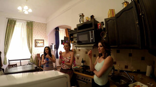 3. Five girls tiny thongs dance and ass shaking party with backstage from 00:01 many asses no panties also 00:27 also sideboobs in hot lingerie top big tits girl there and many more cuts