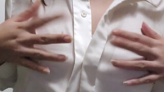 5. Visible hard nipples and touching throughout the whole video