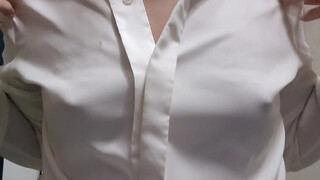 1. Visible hard nipples and touching throughout the whole video