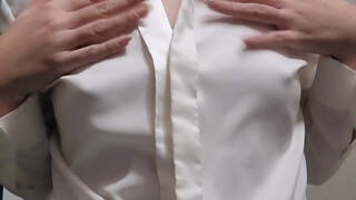 2. Visible hard nipples and touching throughout the whole video