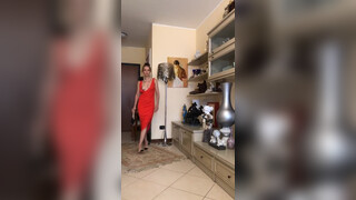 2. Boob hanging out of dress in try on – starting right away