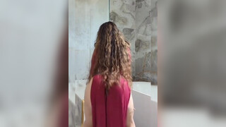 6. Orange cock-tail dress