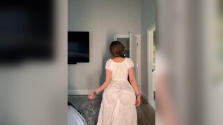 1. Orange cock-tail dress