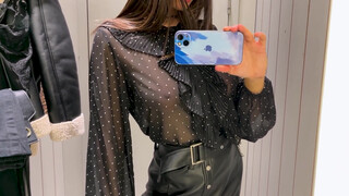 Transparent Try on Haul Top with Kira