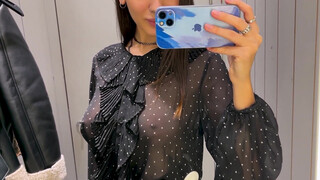 2. Transparent Try on Haul Top with Kira