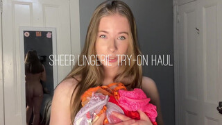 1. lingerie try-on haul w/ mirror view (sheer & transparent)