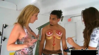 3. Busty pornstar sara jay naked body painting naked boob @4:00 pussy @6:10 butt hole @7:50