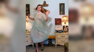 10. Sexy Dance in Sheer Pinup Dress