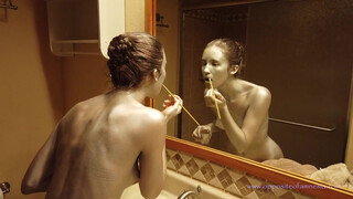 3. Totally nude model gets painted and photographed!