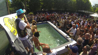 1. Partying by the pool.