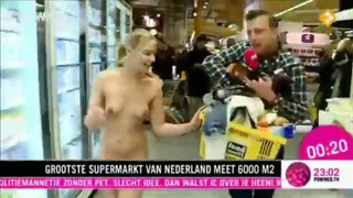 6. Blonde College Student Strips Naked in Supermarket 1:51