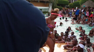 2. Topless Babes at Pool Party. Tits at 12:25 and 15:55 Mark