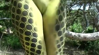 1. body painting. lizard-leopard. part3. photo shoot. stalking