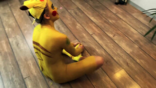 10. BLOGIKA TINY TITS BODY ART at 2:55 | Pokemon GO Body Painting | Pikachu Cosplay Body Art