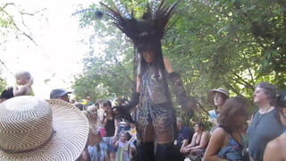 7. Topless and Body Painted Hippie at Drum Circle-oc