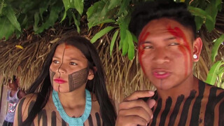 5. Beautiful girl gets full body indigenous tribal ink
