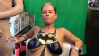 10. Super Busty Superheroine Bodypainting