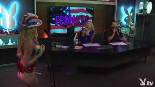 8. The co-host asks her to expose her breasts and she complies : Naked News 2020 | The Playboy Morning Show S16E799