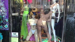5. A store in dire need of increased sales : dancing in the window