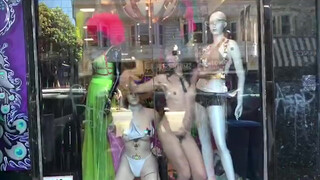 1. A store in dire need of increased sales : dancing in the window