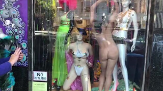 7. A store in dire need of increased sales : dancing in the window