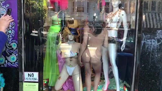 8. A store in dire need of increased sales : dancing in the window