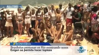 1. Topless in Rio : Brasileñas muestran sus senos; demandan igualdad y libertad en playas