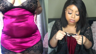 5. BBW Tatianna Bonaly Rosegal Plus Size Lingerie Haul with cthru nipple @ 2:22 and throughout