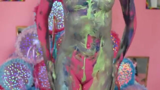 7. Pink Body Paint - Full Frontal - Shaved