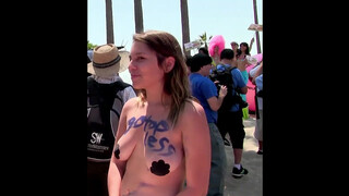 8. Fondling her BFF's boobs in public: More, More, More (TOPLESS EQUALITY) Venice Beach, California "2016" (Toplessness throughout)