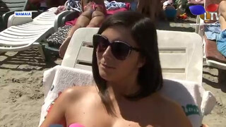 5. Topless beach girls on a romanian tv