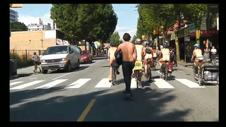 8. Naked bike ride [0:17] and throughout