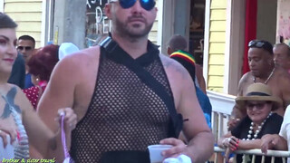 1. FANTASY FEST 2019 painted boobs and see through dress in Duval street Key West