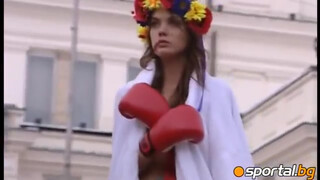 2. Ukrainian boxing naked in the middle of snow-white Sofia